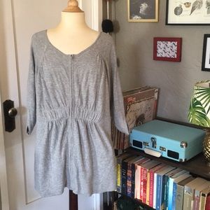 Anthropologie light grey zip front cardigan
